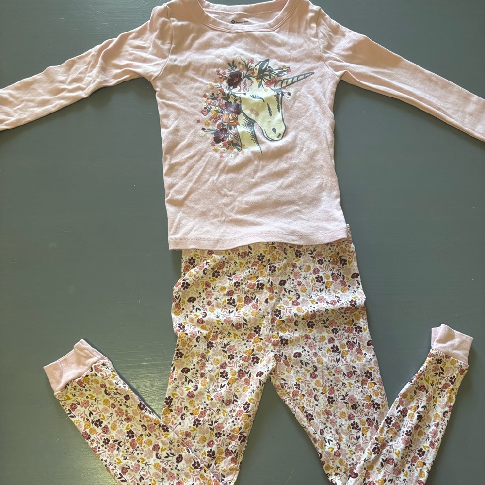 Floral Unicorn Kids Pajamas Set